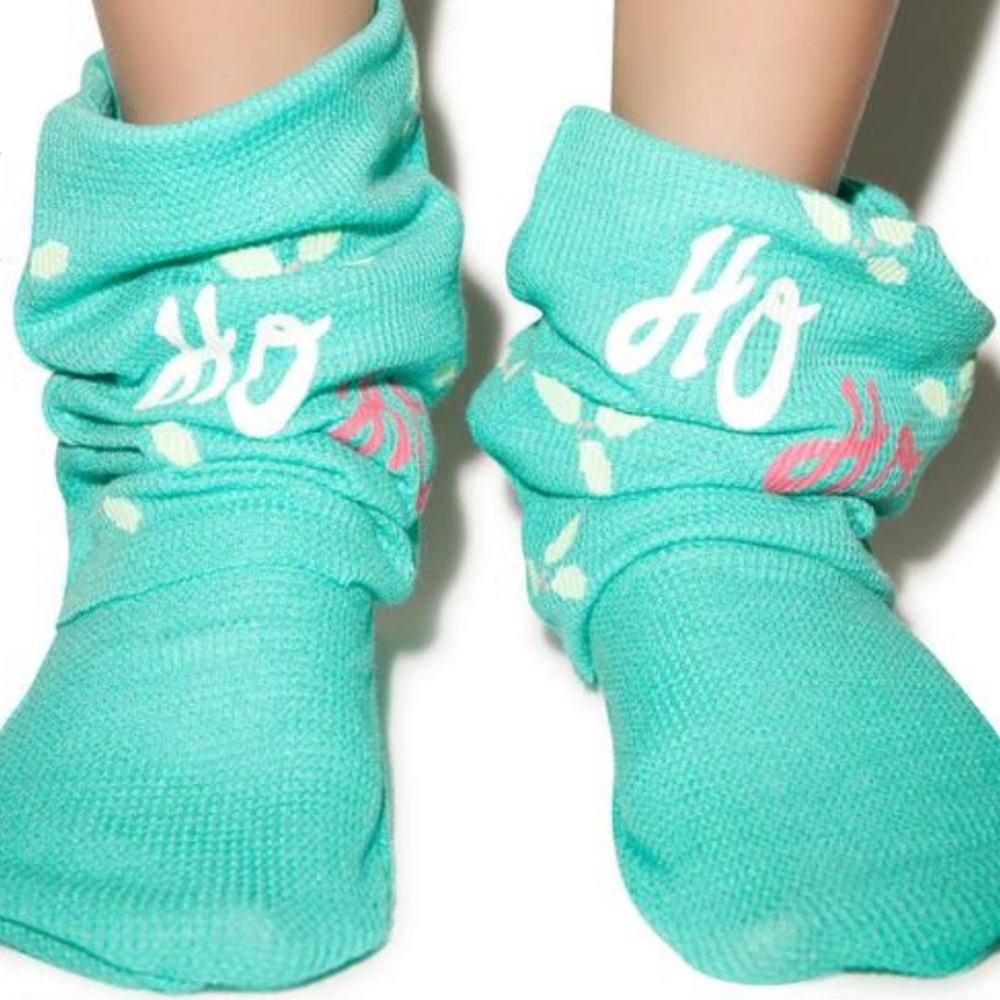 Wildfox Couture Ho Ho Fox Sox Winter Green NWOT